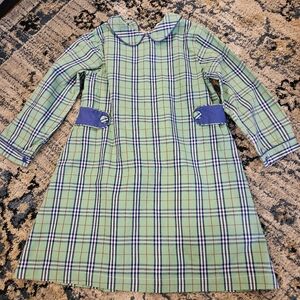 The Oaks girls dress size 8, green and blue plaid